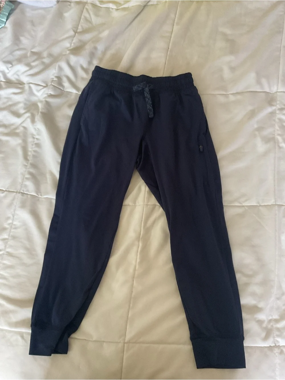 adidas Navy Elastic Waist Athletic Joggers